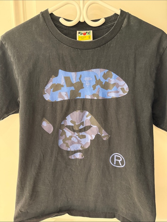 Bape Other - Bape Men’s Black Tee with Blue Camo Ape Head